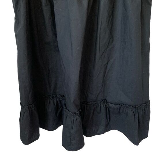 And Now This Mini Dress Large Smocked Short Puff Sleeves A-Line Cotton Black New - Picture 6 of 11